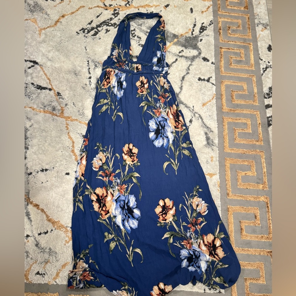 Floral Haltered Maxi Dress Beach Casual Long Dress